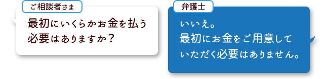 最初にお金をご用意していただく必要はありません。